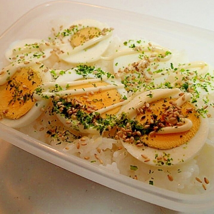 お弁当 辛子マヨかけて・ゆで卵ご飯